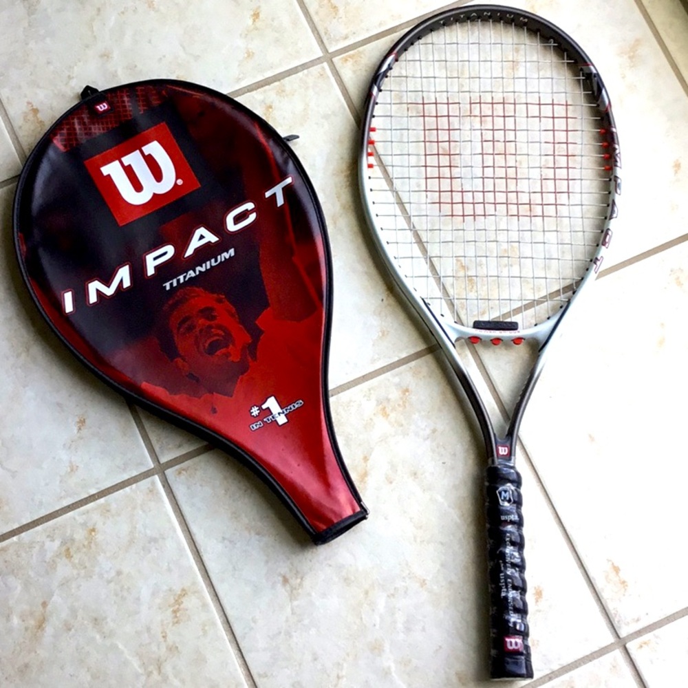 Wilson Tennis Racket Impact Volcanic Frame Titanium L3 4 3/8” with cover